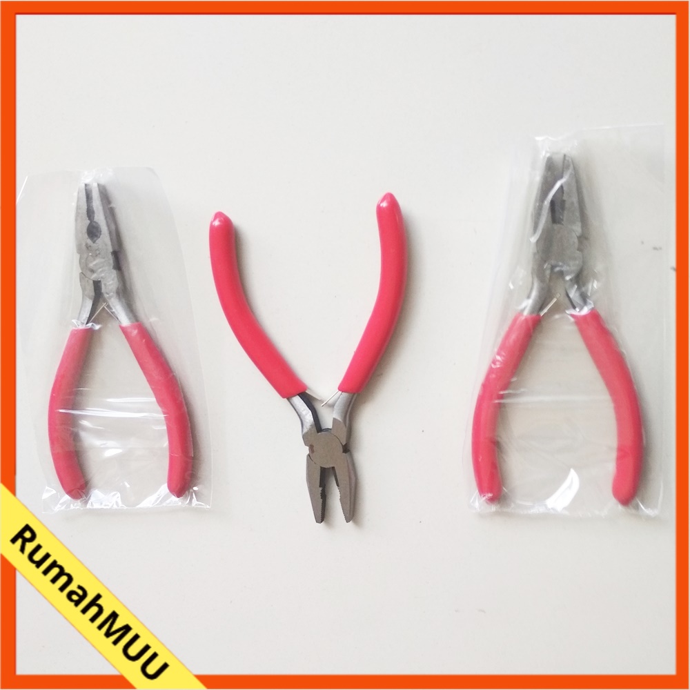 TANG KOMBINASI MINI 5INCH GAGANG MERAH Tang Japit Tang Jepit Lancip Kecil