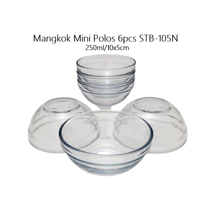 [4 Set] Mangkok Mini Polos STB-105N 250ml/10cm 6pcs