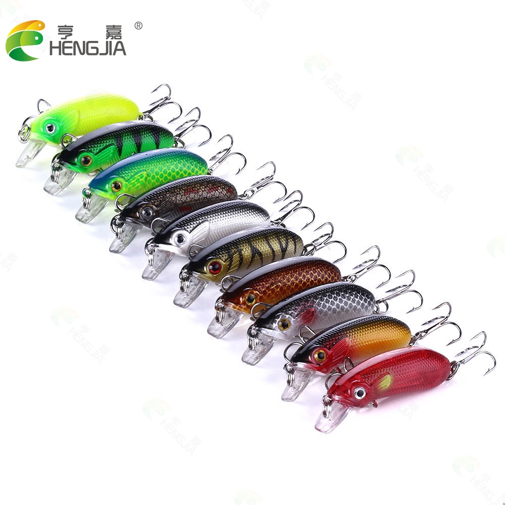 HENGJIA 10pcs Sinking Fishing Lure 5CM 6.8G Lifelike Hard Bait For Fishing Wobblers Hard Crankbait Bass Carp Fishing Tackle