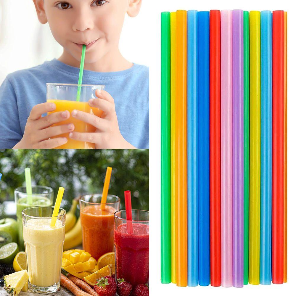 Top 100pcs Sedotan Sekali Pakai Minuman Dekorasi Pesta Natal Aksesoris Peralatan Dapur Warna Warni Straw