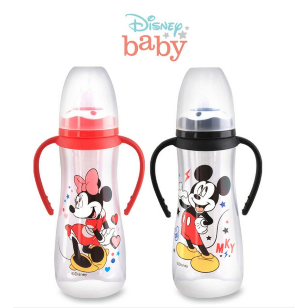 Disney Baby Botol Susu Reguler Round Bottle With Handle / Lusty Bunny Botol Susu Handle Slim neck Reguler Size 125ml Mickey Minnie Botol Susu