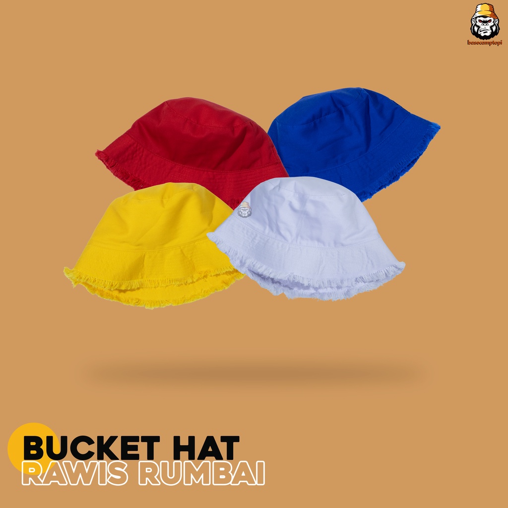 Topi Bucket Hat Polos Premium Rumbai Rawis Pria Wanita