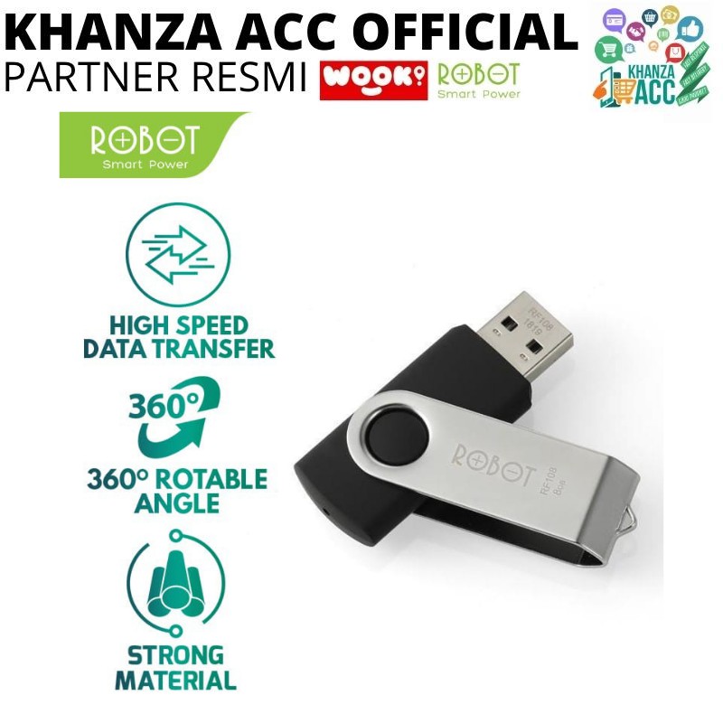 KHANZAACC Flashdisk ROBOT 8GB RF108 Rotatable U-disks USB 2.0