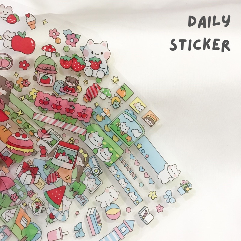 

Daily Sticker Sheet || Sticker Aesthetic Deco Sticker Hias Bujo Journal Planner Diary Scrapbook Hadiah Gift Sticker DIY Jurnal Sticker Lucu Sticker INS Korea Sticker Kiss cut Waterproof