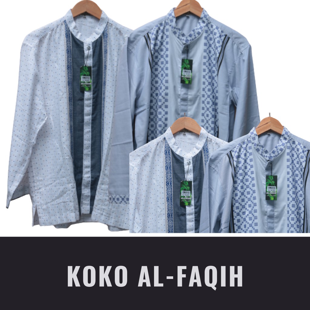 AL-FAQIH Koko pria Dewasa Lengan Panjang | baju koko Pria Dewasa | Atasan Muslim Pria | Busana Pria