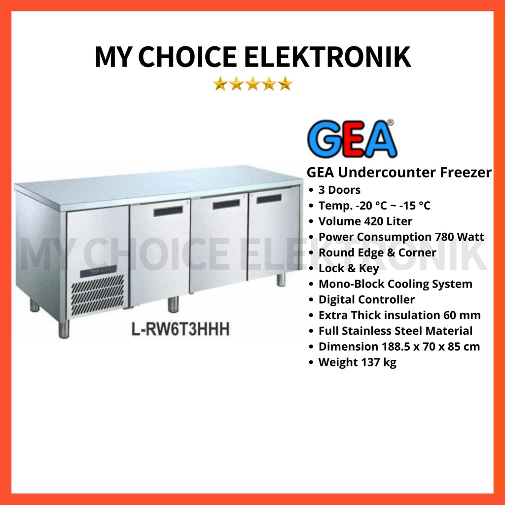 GEA S/S Under Counter Freezer L-RW6T3HHH (3pintu)