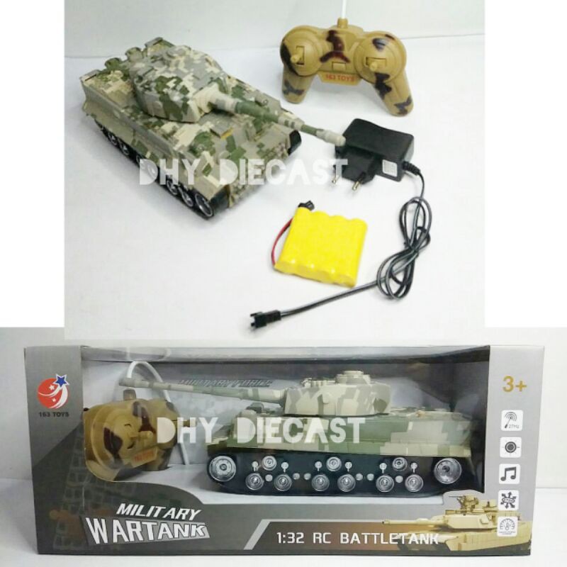 Mainan Mobil Rc War Battle Tank Remote Control Military