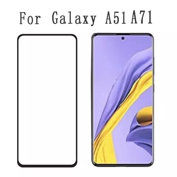 Tempered Glass Samsung Galaxy A51 A71 Full Cover Glue HD 9H Kaca