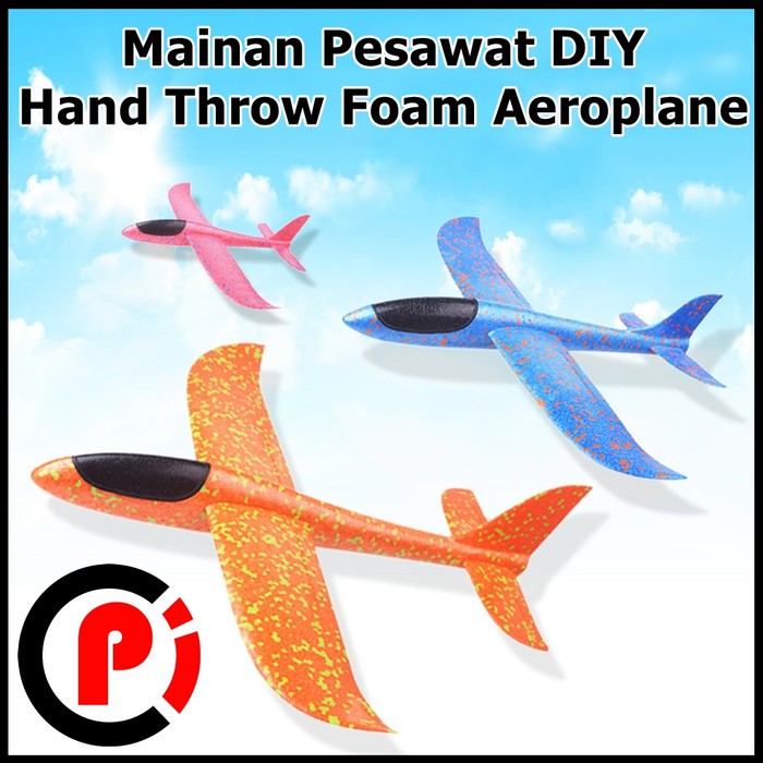 Mainan Pesawat DIY Hand Throw Foam Aeroplane Flying Glider Planes