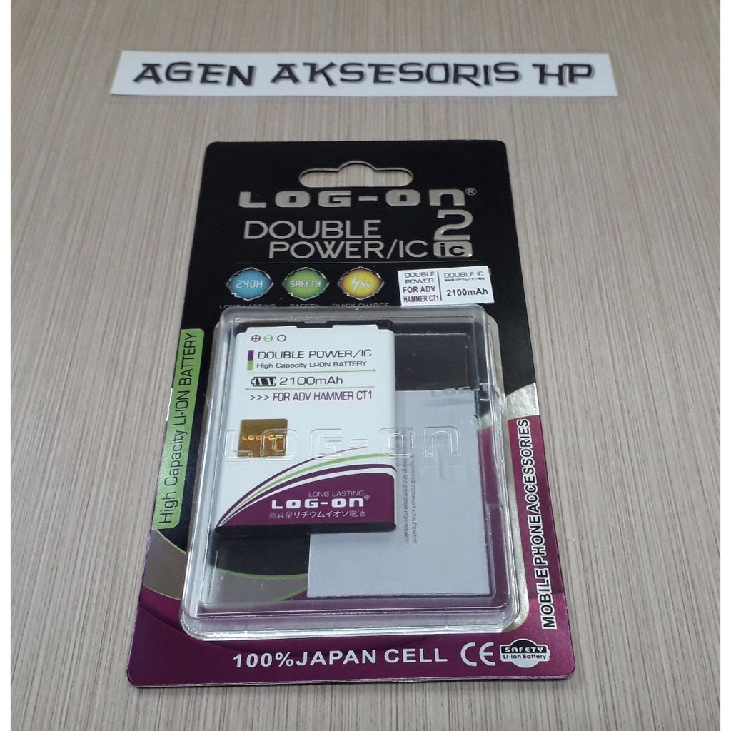 Baterai Advan Hammer CT1 Batre LOG-ON Double Power IC Battery 2100mAh