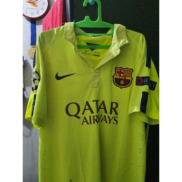Jersey Barcelona 3rd 2014 2015 size L Font dan patch UCL