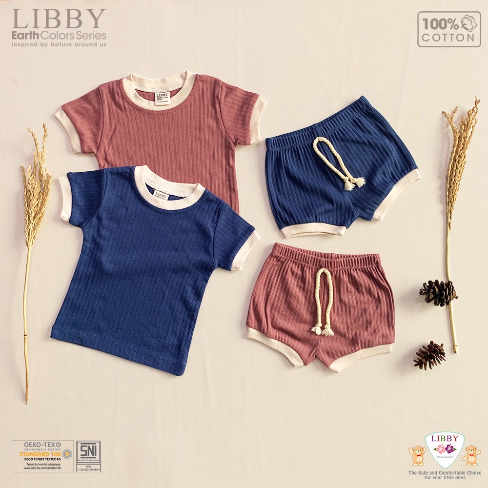 Libby Earth Colors Short Jasper Set Setelan Pendek Piyama Baju Bayi