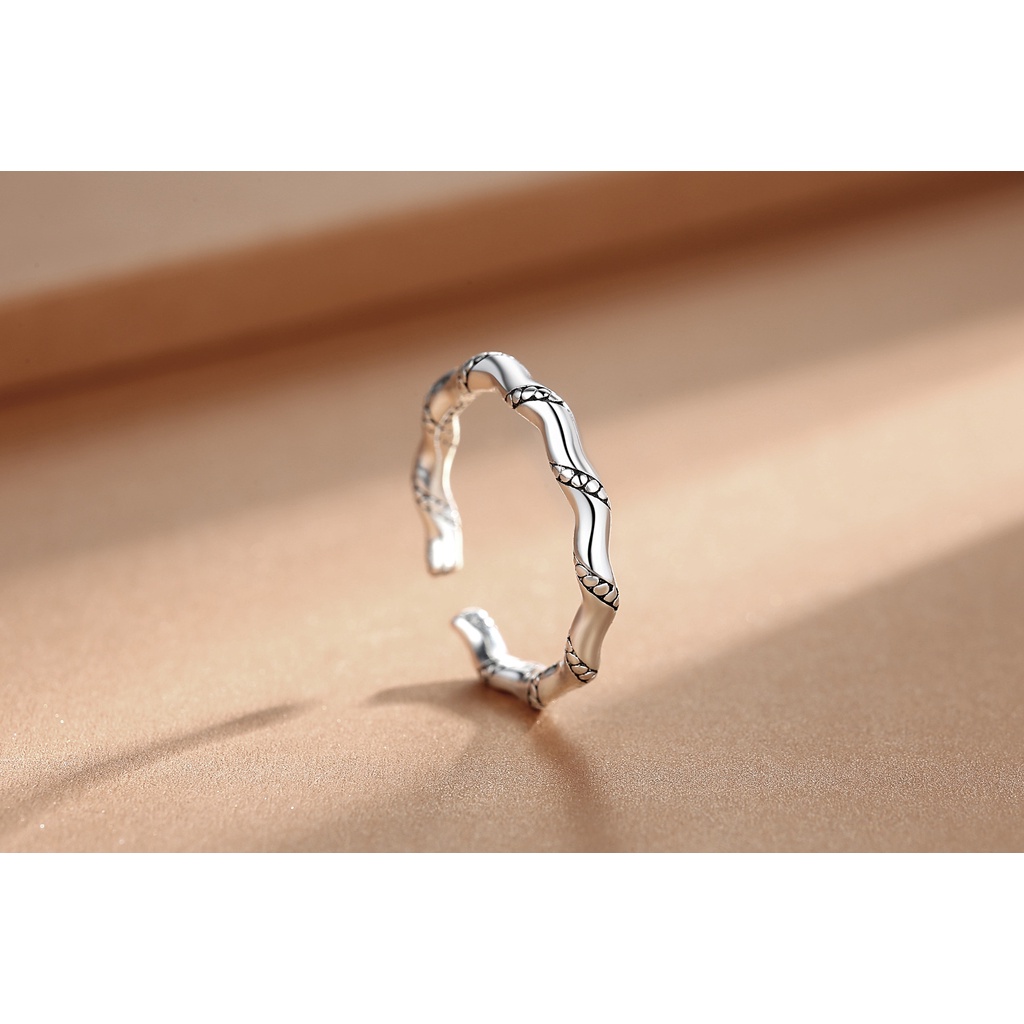 925 Perak Cincin Untuk Wanita/pasangan Cincin yang Dapat Disesuaikan Perhiasan Retro Slub punk