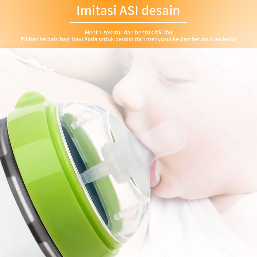 Mumystation PIKO BELLO Ganti dot botol susu leher lebar 1PCS Dengan Sedotan