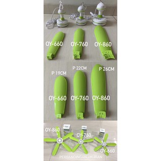 PROMO TERBARU Kipas angin gantung Ouyashi tipe OY-660 , OY-760 , OY-860 warna hijau , baling baling