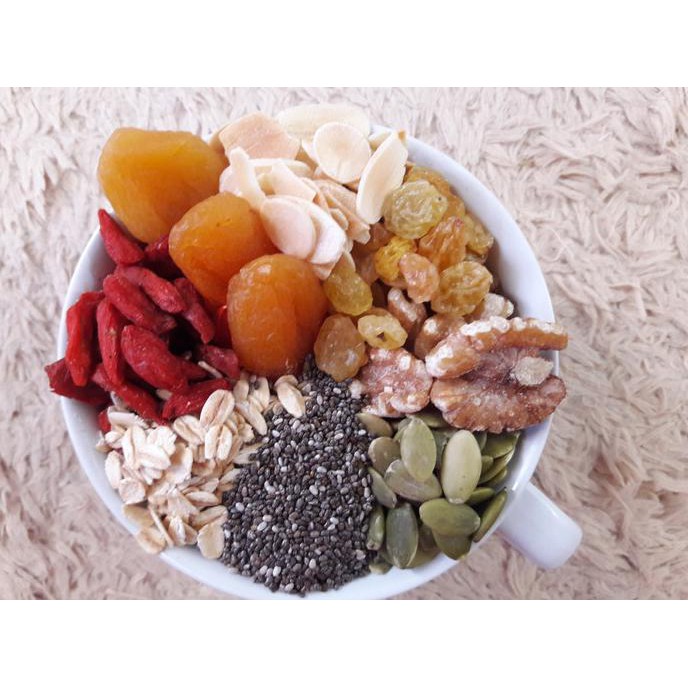

Promo Awal tahun Healthy Granola Super Mixed 500 gram ( Walnut, Chia seed, Gojiberry ) Promo Awal