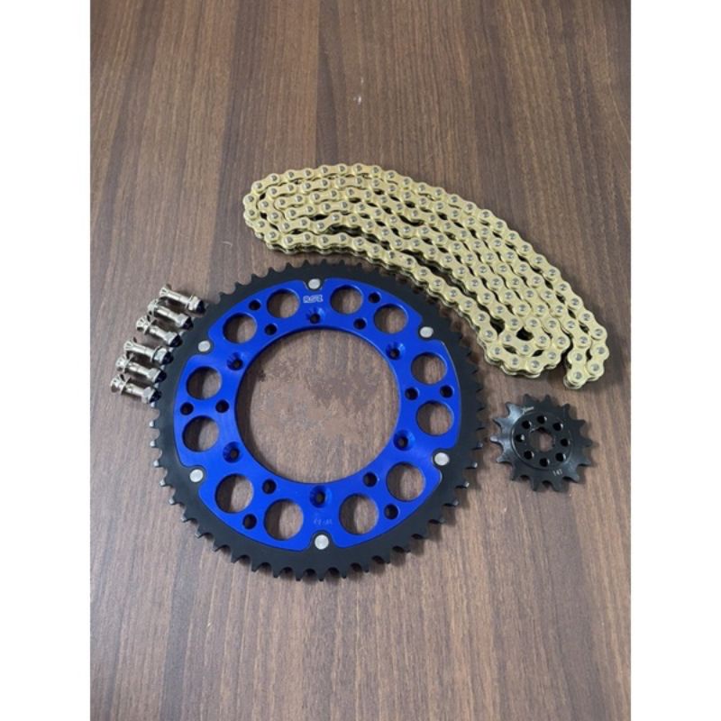Gear set ROZ 520 Crf 150 Biru / Gir set 520 CRF 150L set rantai Gold