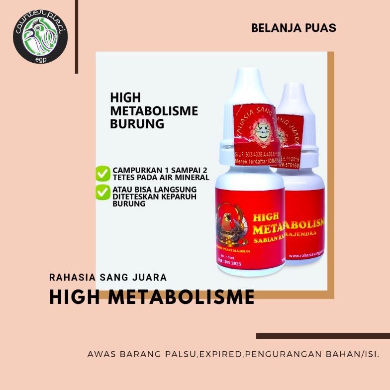 HIGH METABOLISME BURUNG SABIAN RAJENDRA