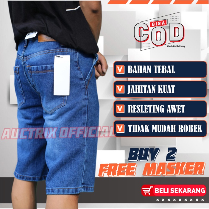 Celana Jeans Pria Pendek Premium Size 27-44 Adem Nyaman