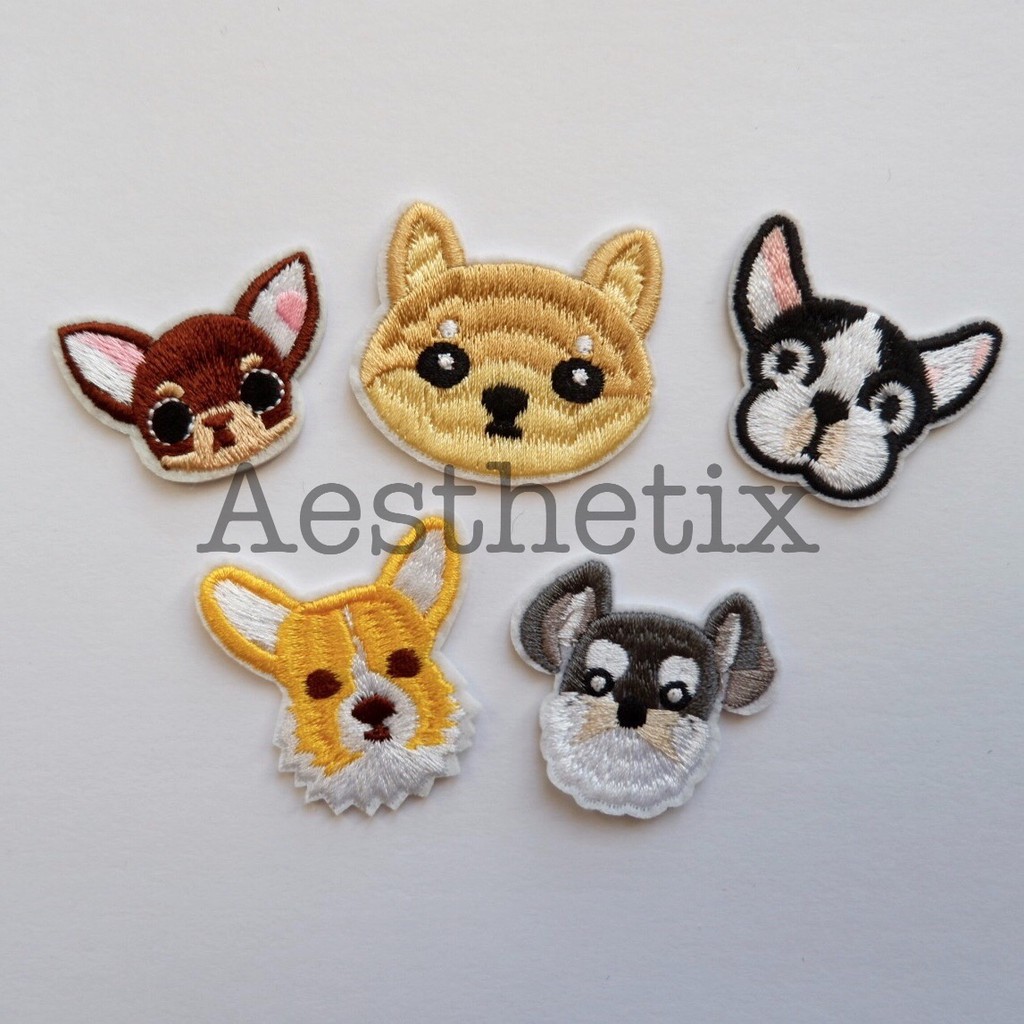 Iron Patch Bordir Doggy Anjing Dog Binatang Animal Emblem Tempelan Baju Chihuahua
