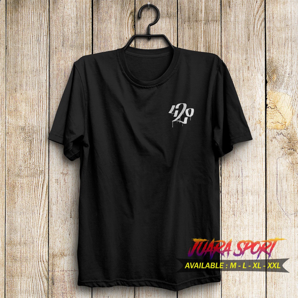 T-Shirt Kaos Catton Combed Baju Distro Logo 420 New