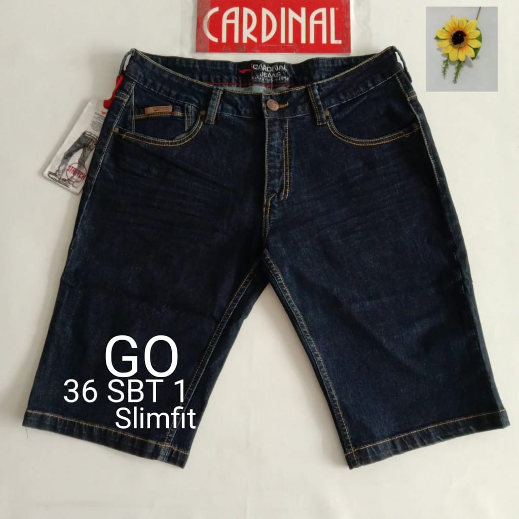 gof 36-CBV CARDINAL JEANS Celana Pria Celana Pendek Bermuda Casual Sobek Slimfit Reguler Fit Reguler