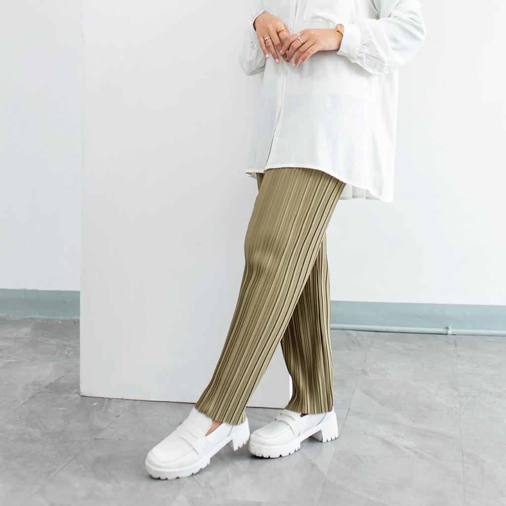 Mona Plisket Culotte | Kulot Plisket Celana Plisket Basic Pants [YEPPUOUTFIT]