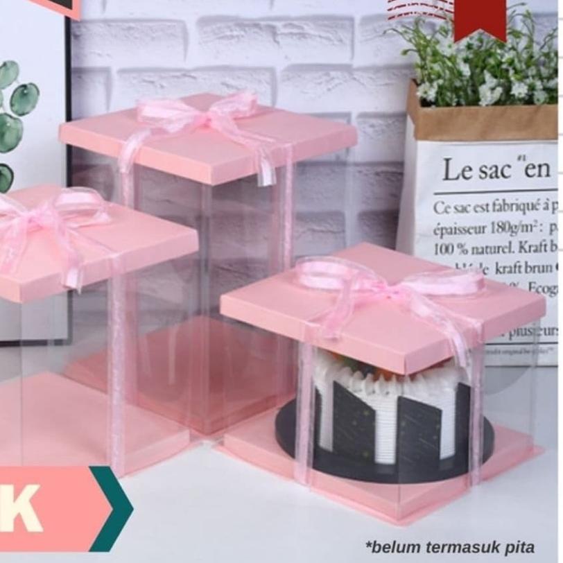 

➴ Cake Box Mika Dus Kue Kotak Kue Transparant 30x30cm PET ℗