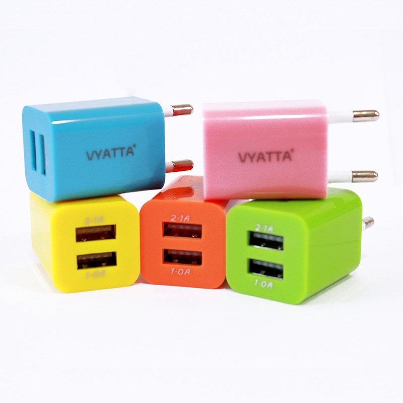 Vyatta Double USB Wall Charger Port Adapter 2.1A &amp; 1A 1 toples