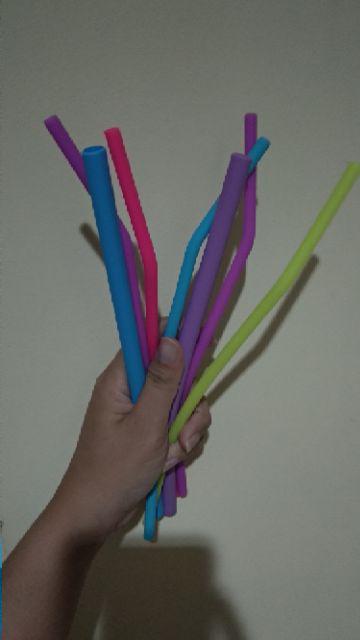 [bent 6mm] Silicone Straw Sedotan Silikon Pakai Ulang