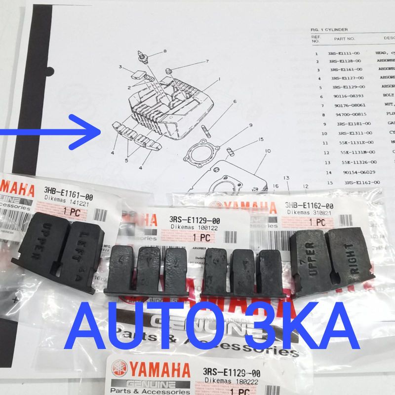 KARET DAMPER PEREDAM HEAD RX KING ORI ORIGINAL 3RS-E1129-00 3HB-E1161-00 3HB-E1162-00