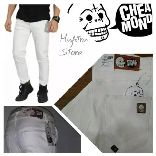 celana jeans putih cowok /skinny putih /celana panjang
