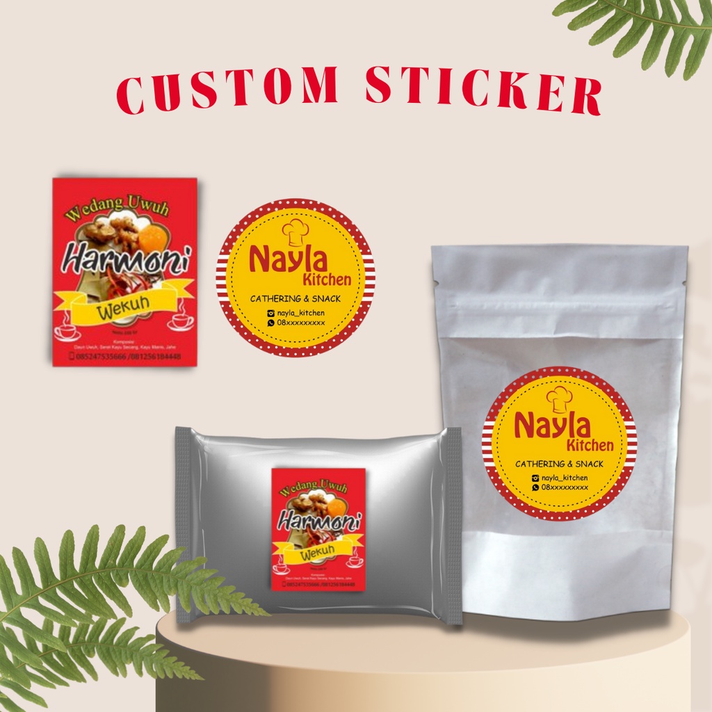 

A3+ / 77 Sticker label costum kemasan bulat/oval/kotak/costum By Okashi Store