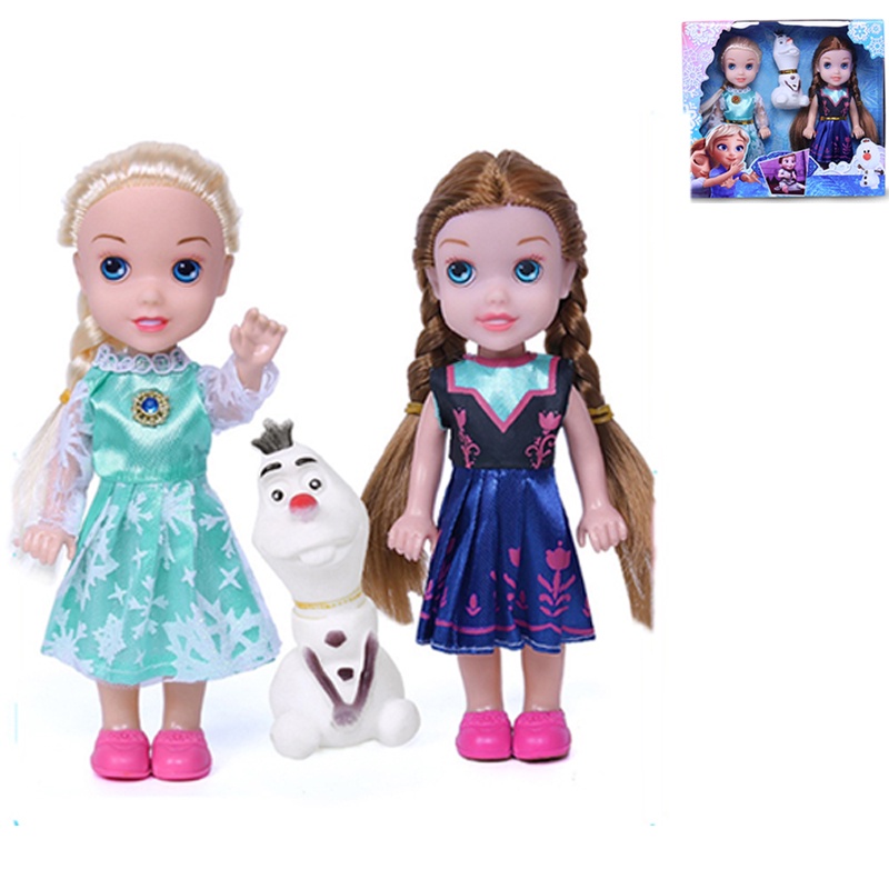 3pcs / Set Mainan Action Figure Princess Frozen Elsa Anna Olaf Untuk Hadiah Anak