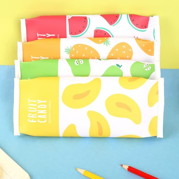 

Fruit Candy Flat Pencil Case Kotak Tempat Pensil Lucu Unik Bahan Kulit