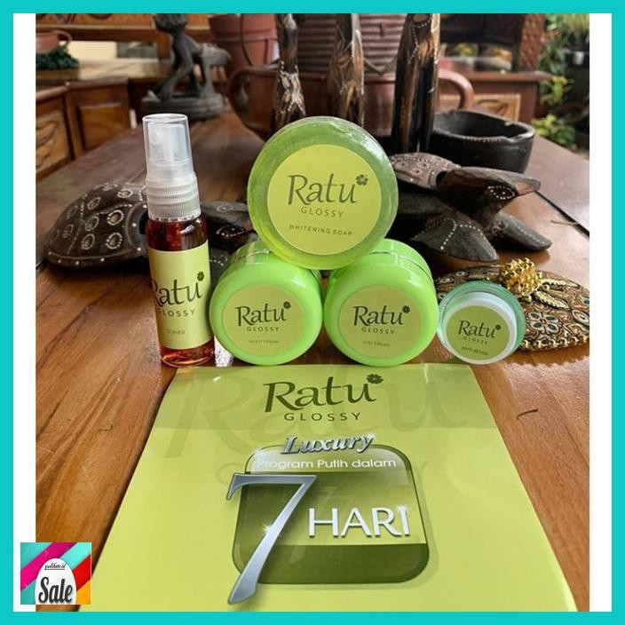 Tekapwajah- Ratu Glossy Paket Pengelupasan / Cream Flek / Glow Toner Pengelupasan -Asliii.