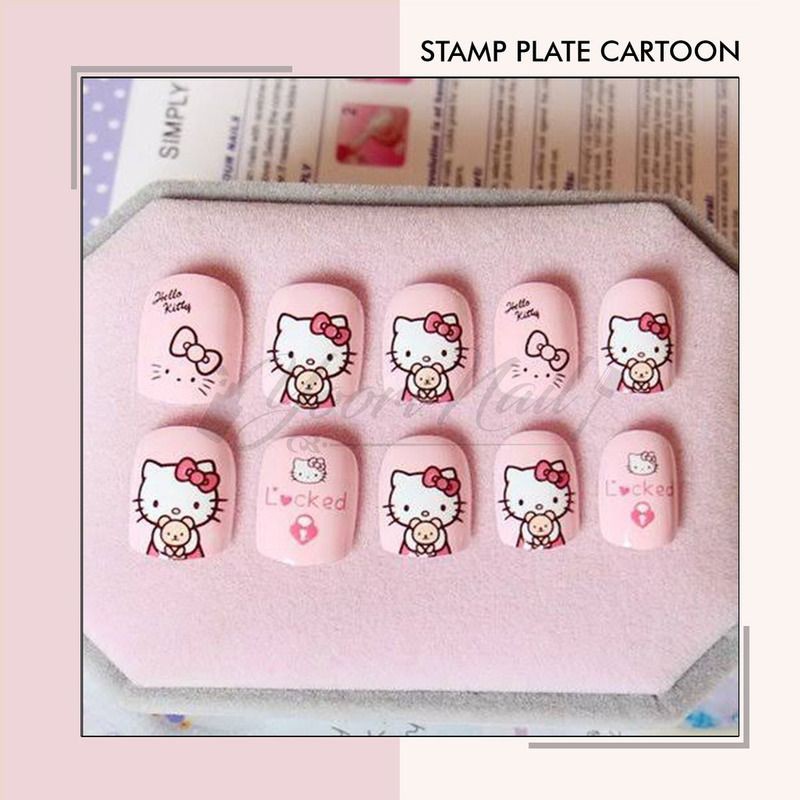 Stamp plate cartoon character nail art snoopy hello kitty mickey disney stamping nails