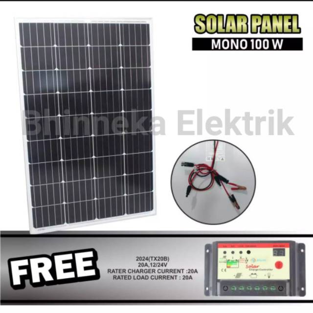 Solar Panel 100wp Mono Crystalline (Paket Scc20A)