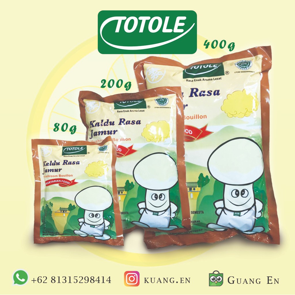 

Totole Kaldu Jamur / Mokucing / Kaldu Vegetarian 80gr