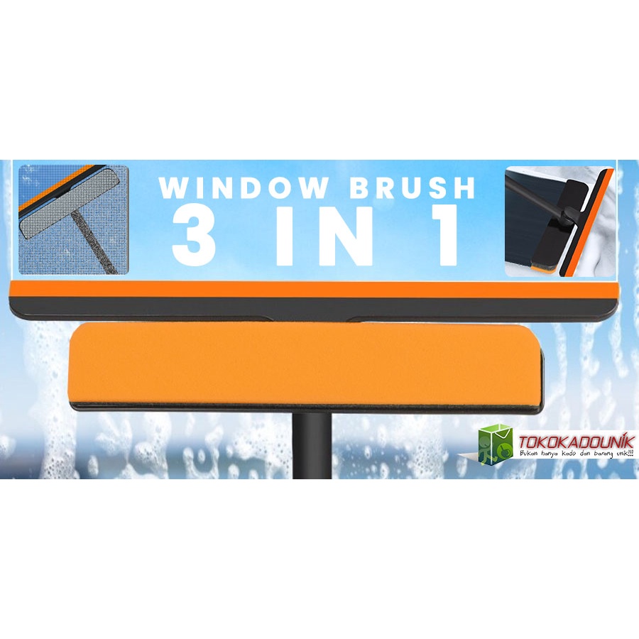 3 in 1 Pembersih Jendela Serbaguna Window Brush Pembersih Kaca Jendela Wiper RANDOM