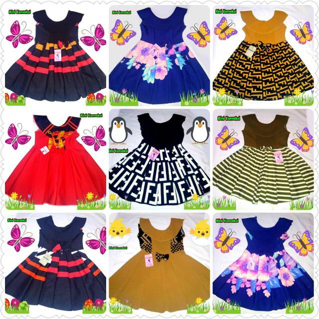 Dress Cantika 5-7 tahun baju anak Perempuan SD baju dres anak gaun anak