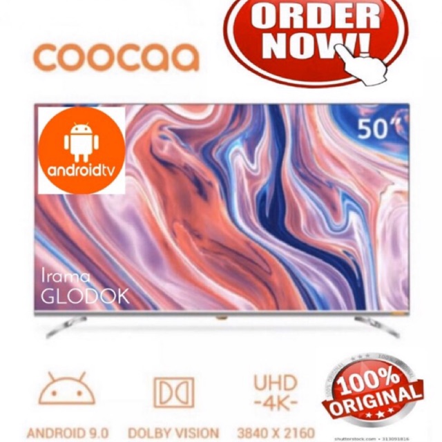 COOCAA TV LED 50 inch 50S6G UHD 4K Android Smart TV 9.0 playstore