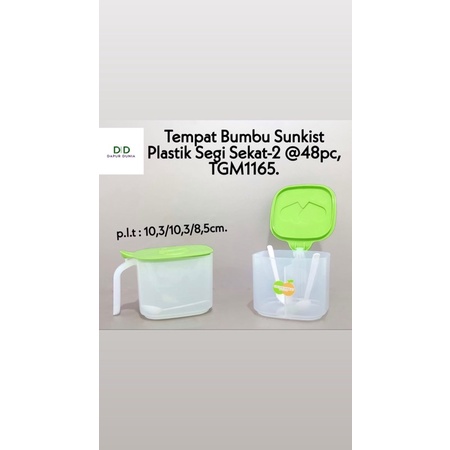 Tempat bumbu plastik golden sunkist ( TGM1165 ) 10cm x 10cm x 8,5cm