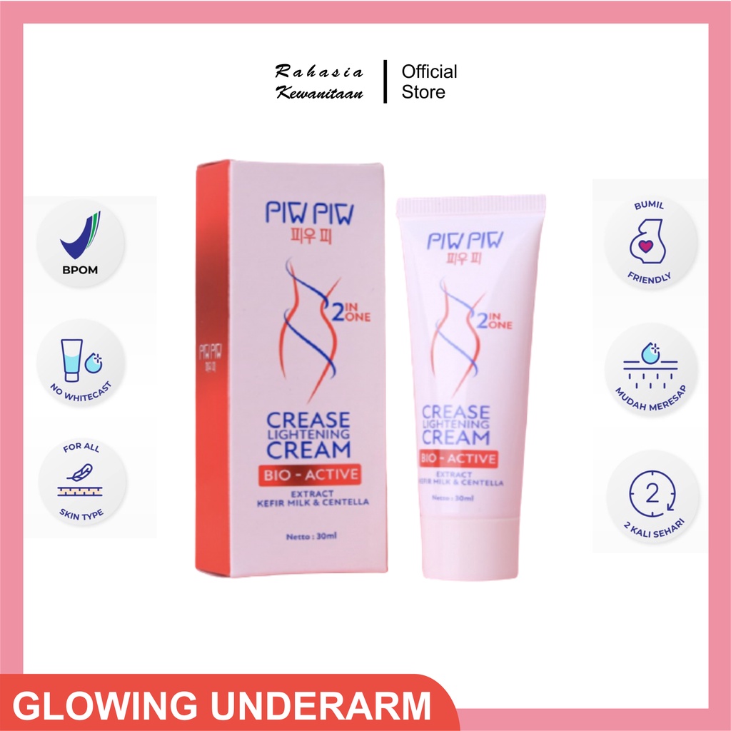 Piw Piw Crease Paket Bundling 2 Pcs - Pemutih Ketiak Leher Bokong Selangkangan Siku Lutut ORIGINAL BPOM Oxter