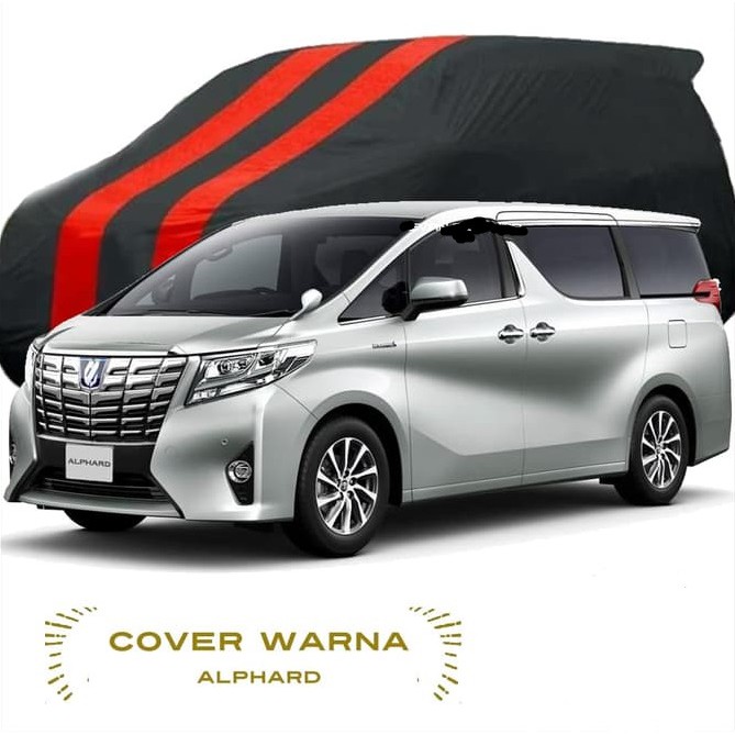 Body Cover Alphard Hitam Lis Merah Sarung Mobil Selimut