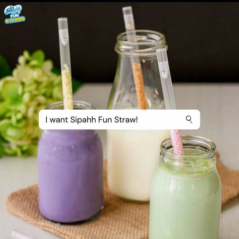 Sipahh Fun Straw pack 1's / sedotan susu unik pemberi rasa Sipah