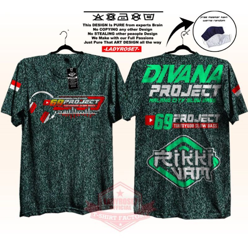 KAOS TWOTONE SHIRO DJ DIVANA PROJECT 69 PROJECT