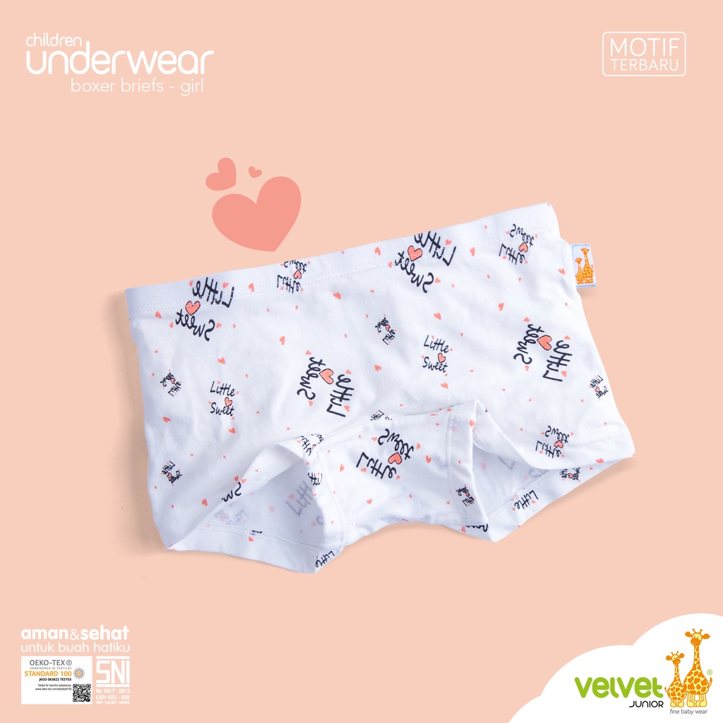 Velvet Junior UnderWear Celana Dalam Anak Perempuan Boxer - Flat Pack 5 Girl