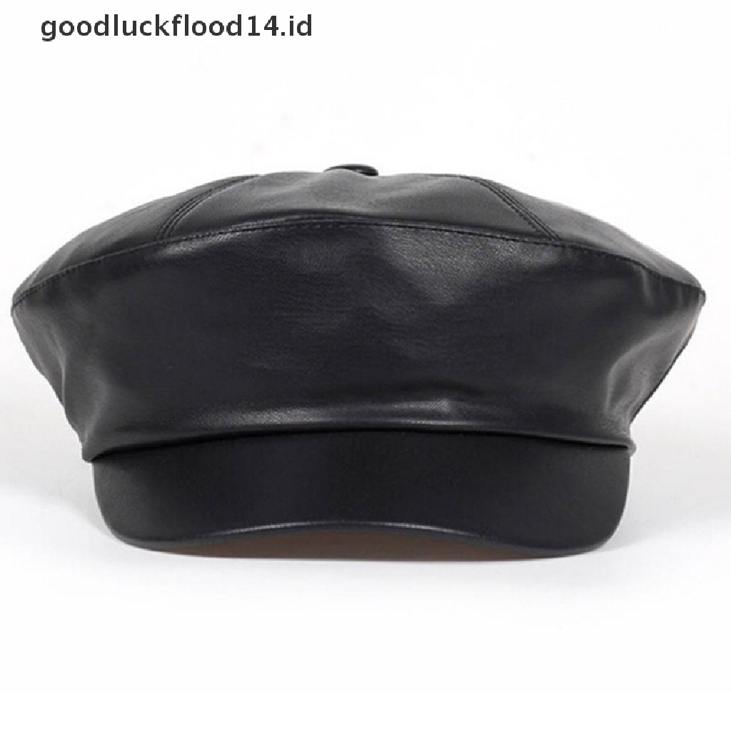 [OOID] Vintage Womens Ladies Faux PU Leather Beret Hat French Cap Winter Gifts ID