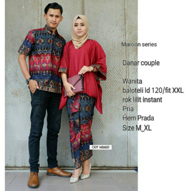 Couple Batik Jumbo Wanita RnB Batwing Murah Wanita Kekinian Sarimbit Lilit Prada Couple Lowo Gradasi
